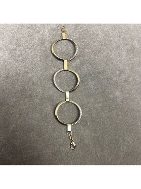 Guess gold-tone circular link crystal rhinestone bracelet
